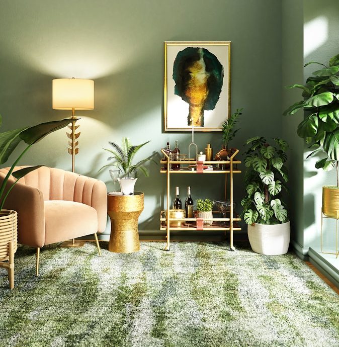 brown wooden framed wall mirror