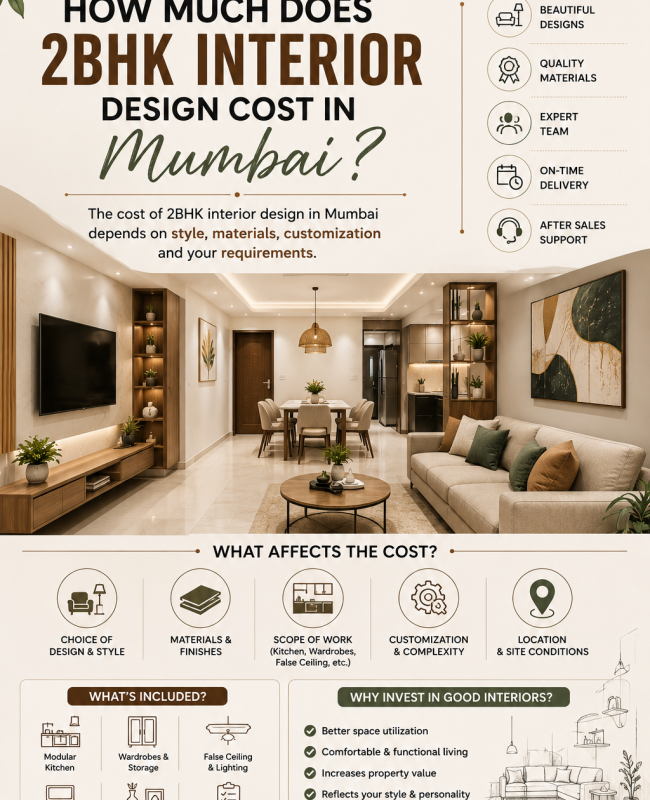 2BHK interior design cost in Mumbai